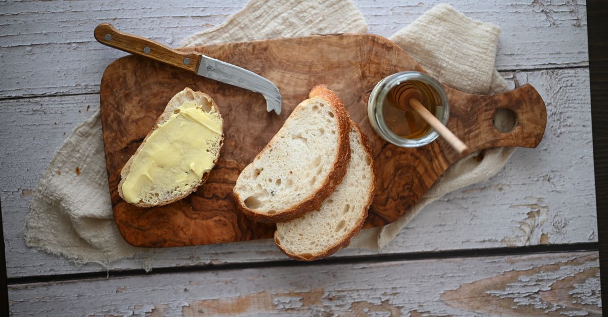 Butter board with bread