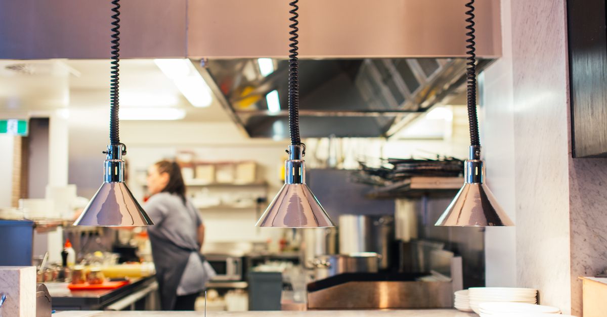 Restaurant kitchen team at work