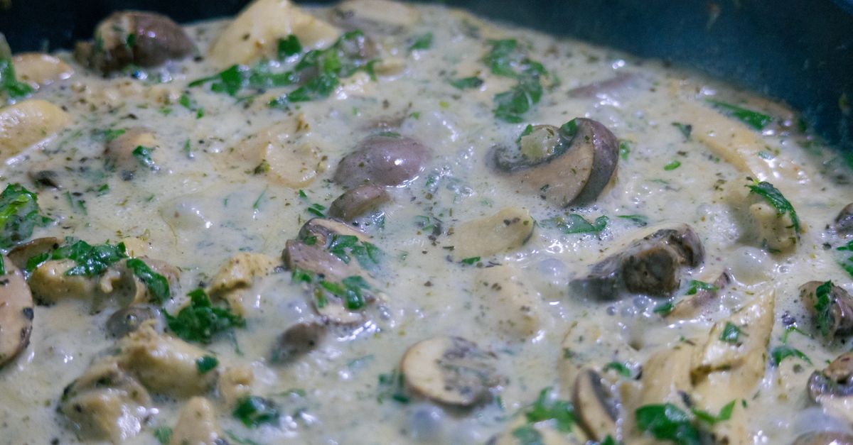 Finishing a sauce with butter and cream