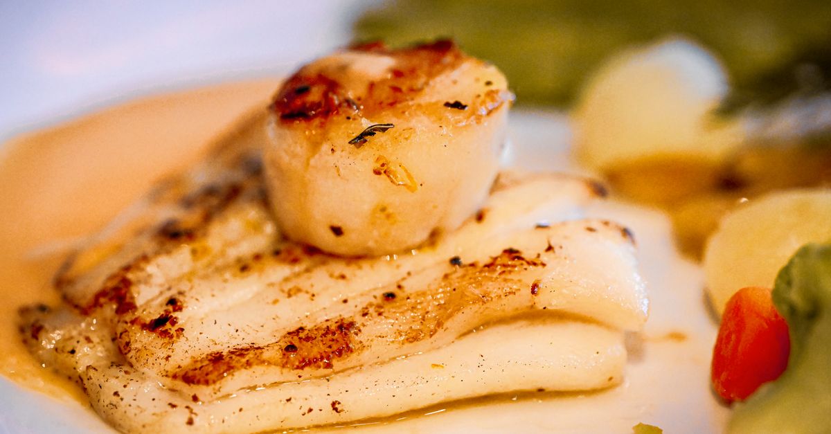 Butter-poached seafood